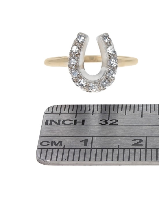 2 Toned Diamond Horseshoe Ring
